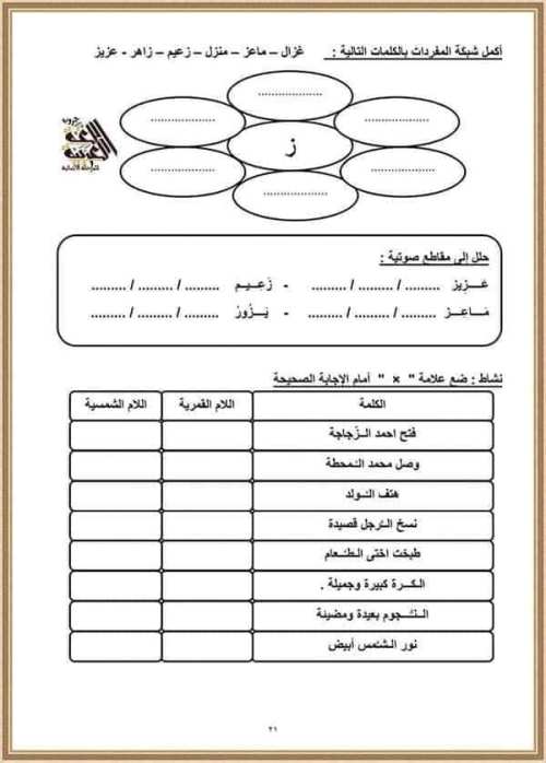 talb online طالب اون لاين تدريبات ممتازة في اللغة العربية للصف الاول الابتدائي الترم الأول ج2 سنتر إبداع التعليمى
