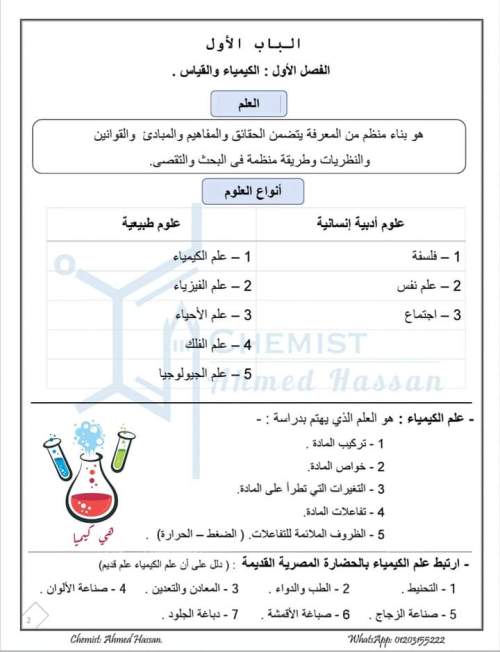 مدرس دوت كوم الفصل الأول كيمياء للصف الأول الثانوي ترم أول 2022 أ/ أحمد حسام	