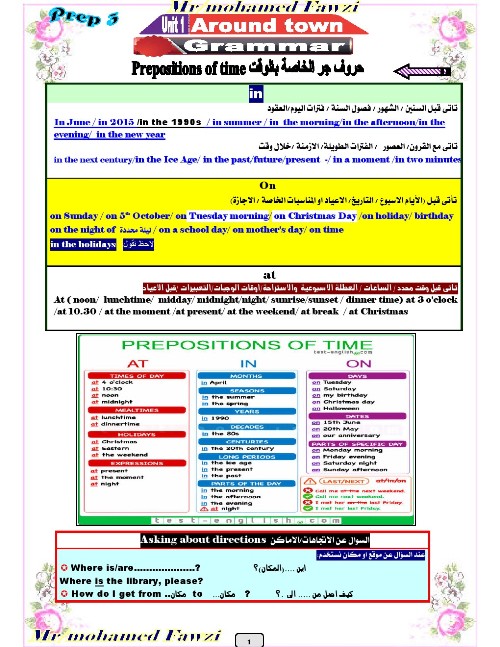 مدراول جرامر وقواعد اللغة الإنجليزية للصف الثالث الإعدادي ترم أول 2023 أ/ محمد فوزي	