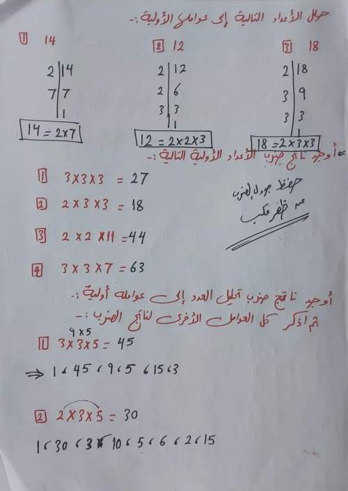 تحليل العدد 36 إلى عوامله الأولية