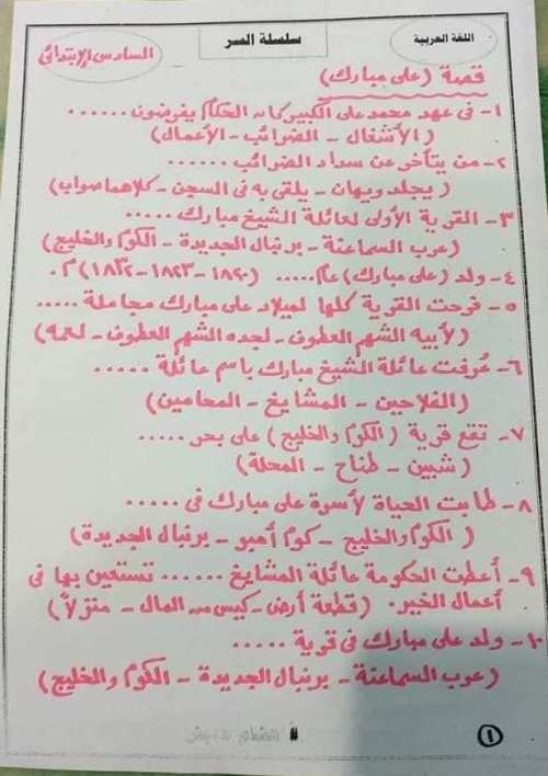 معلم خبير لغه عربيه الصف السادس الابتدائي ترم الاول أ/هشام حبييش	
