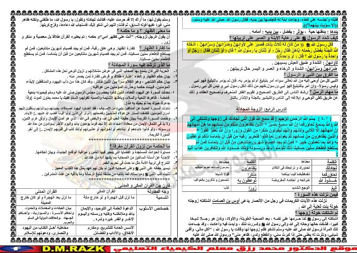 مدرس اول مراجعة تربية اسلامية سؤال وجواب للصف الأول الثانوى الترم الأول 2023	