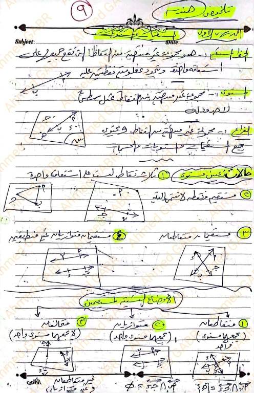 مدرس دوت كوم قوانين الهندسه الفراغية كاملة تانية ثانوي الترم الأول 2023	