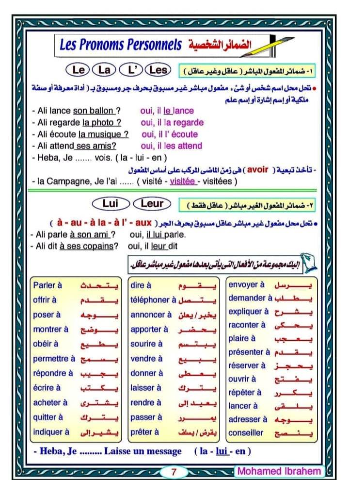 مدرس دوت كوم أفضل ملزمة فرنساوي المنهج كامل كلمات وقواعد للصف الثالث الثانوى 2023 أ/ محمد إبراهيم	