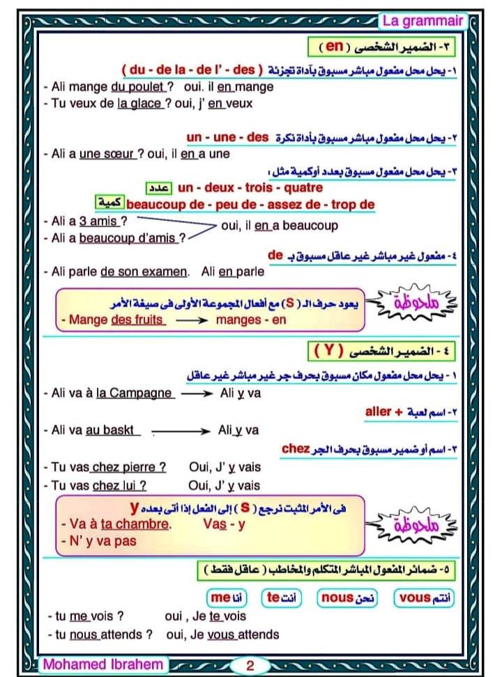 مدرس دوت كوم أفضل ملزمة فرنساوي المنهج كامل كلمات وقواعد للصف الثالث الثانوى 2023 أ/ محمد إبراهيم	