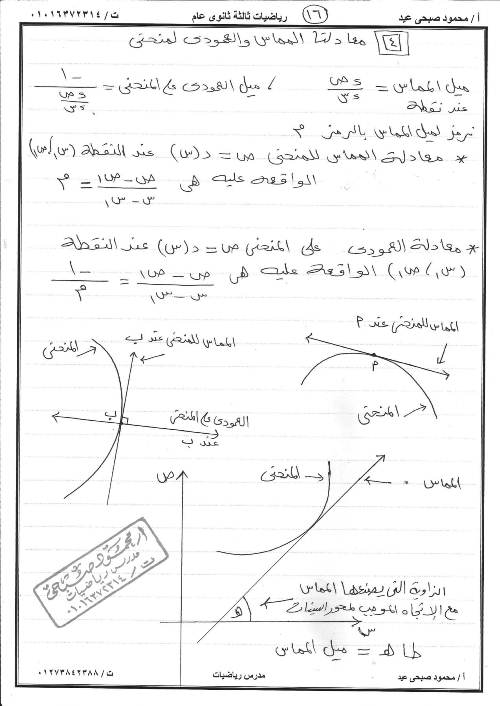 مدرس دوت كوم الوحدة الأولى تفاضل وتكامل للصف الثالث الثانوى أ/ محمود صبحى	