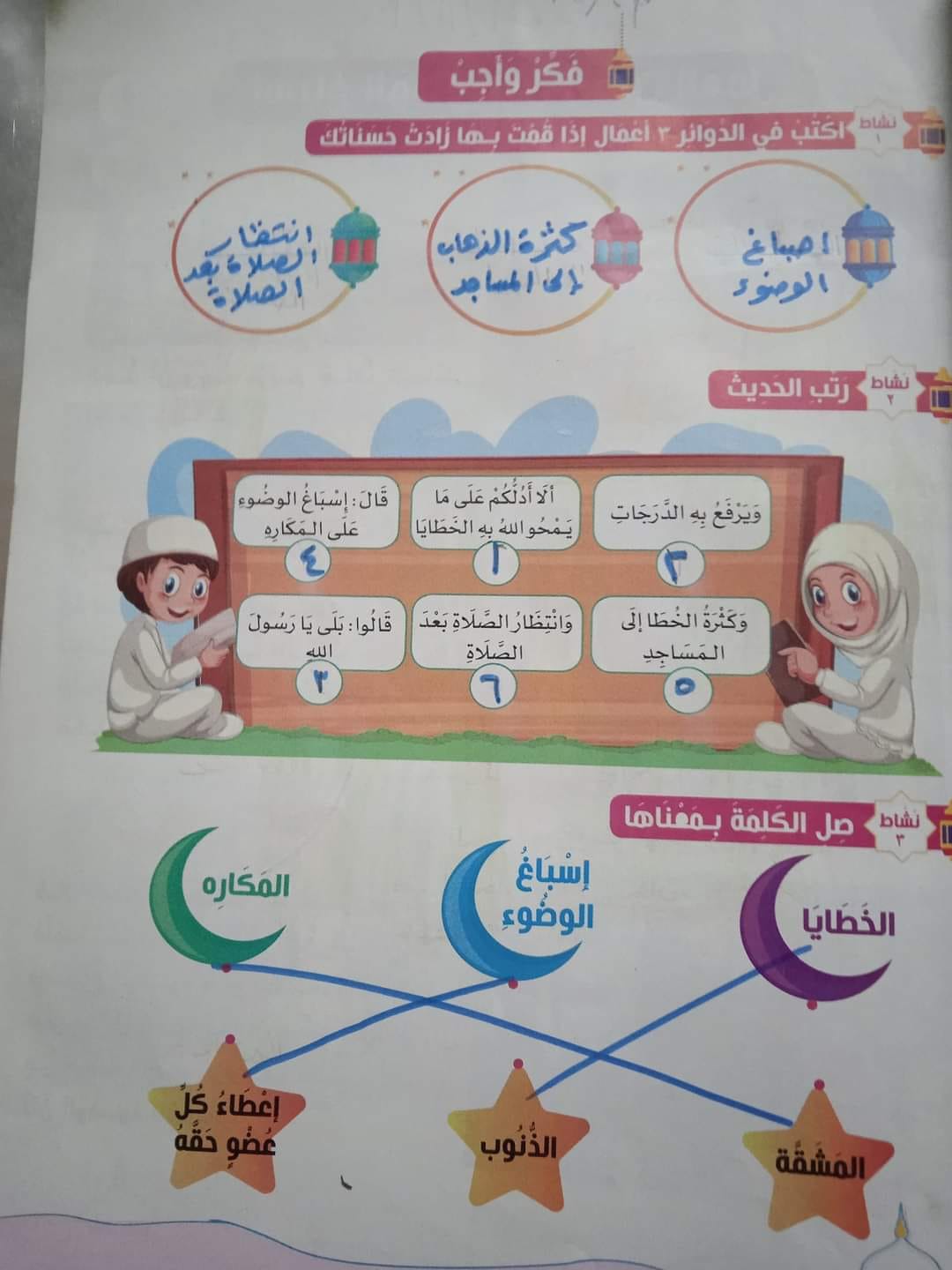 مدرس دوت كوم اجابة كتاب المدرسة فى التربية الدينية الاسلامية للصف الثالث الإبتدائى الترم الأول أ/ وفاء الغرباوي	