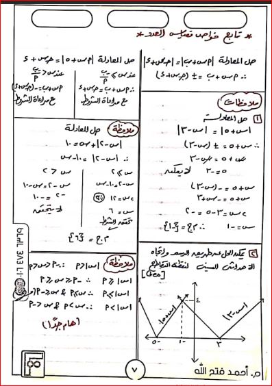 مدرس دوت كوم المراجعة النهائية فى الرياضيات للصف الثانى الثانوى الترم الاول pdf أ/ احمد فتح الله	