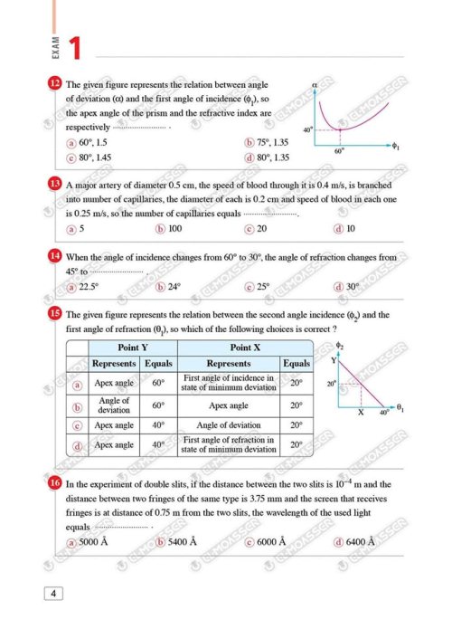 مدرس دوت كوم الاختبارات النهائية Physics من كتاب المعاصر بالإجابات فى الفيزياء لغات للصف الثانى الثانوى الترم الاول 2024	