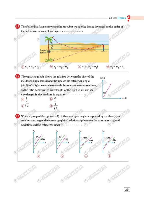 مدرس دوت كوم الاختبارات النهائية Physics من كتاب المعاصر بالإجابات فى الفيزياء لغات للصف الثانى الثانوى الترم الاول 2024	