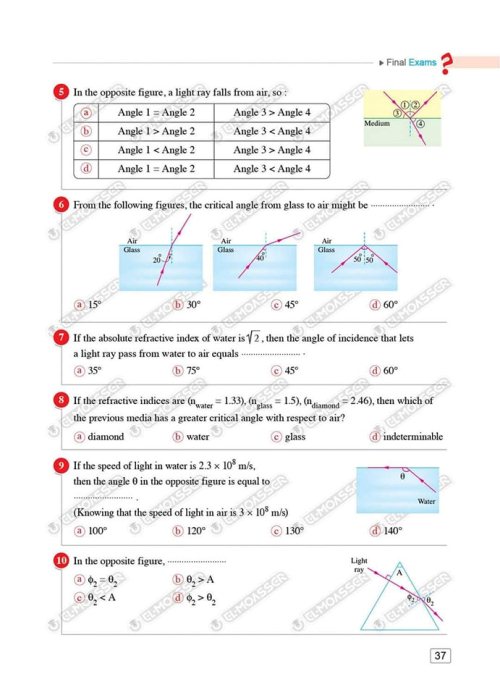 مدرس دوت كوم الاختبارات النهائية Physics من كتاب المعاصر بالإجابات فى الفيزياء لغات للصف الثانى الثانوى الترم الاول 2024	