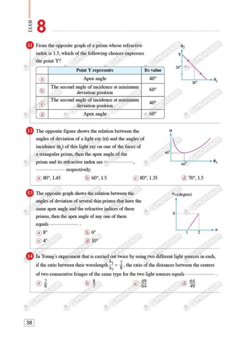 مدرس دوت كوم الاختبارات النهائية Physics من كتاب المعاصر بالإجابات فى الفيزياء لغات للصف الثانى الثانوى الترم الاول 2024	