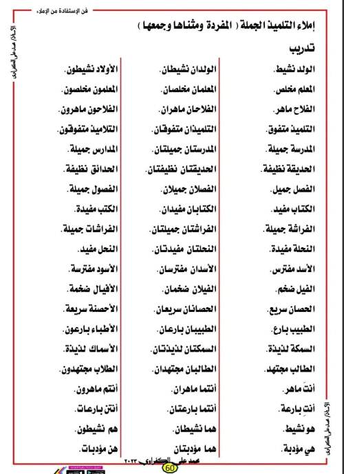 مدرس دوت كوم تعلم الإملاء بسهولة مع مذكرة الإملاء الهادفة للمرحلة الإبتدائية أ/محمد علي الكفراوى	