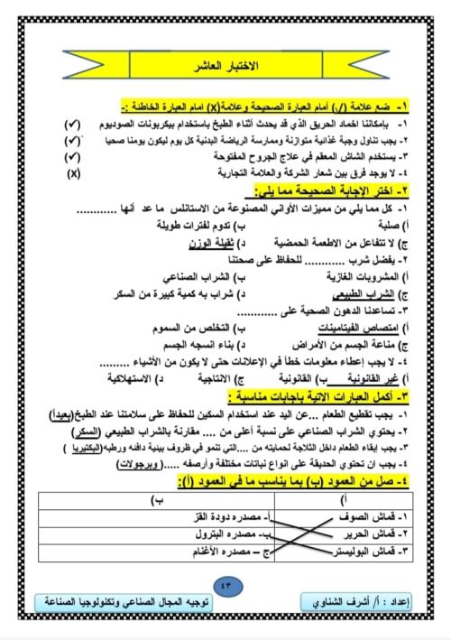 مذكرة مادة المهارات المهنية للصف الرابع الإبتدائي مدرس اول