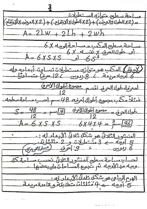 مدرس دوت كوم أهم قوانين الهندسة الصف السادس الابتدائي الترم الثانى أ/ محمود مرسي	