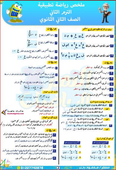 مدرس دوت كوم ملخص الرياضيات التطبيقية للصف الثانى الثانوى الترم الثانى 2024 pdf أ/ محمود رجب	