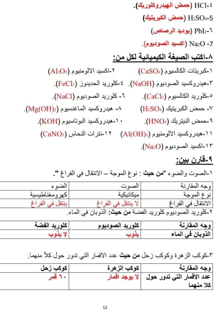 مدرس دوت كوم مراجعة ليلة الإمتحان فى العلوم للصف الأول الإعدادى الترم الثانى أ/ محمد عبد العزيز	