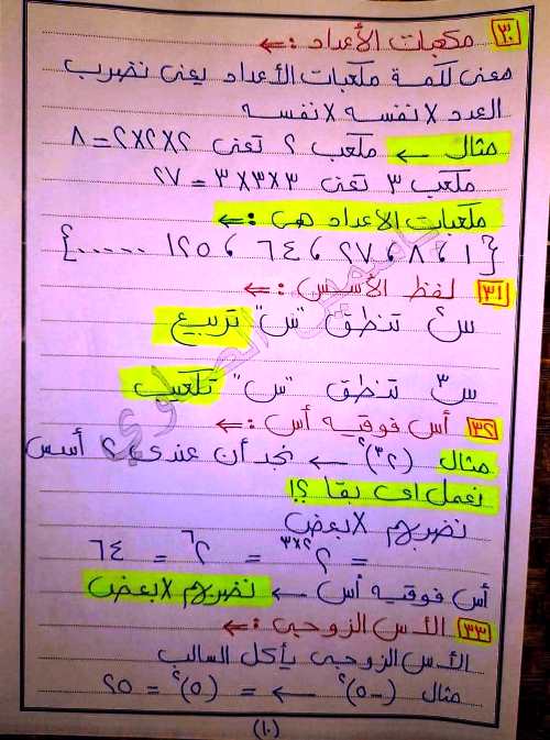مدرس اول مذكرة تأسيس فى مادة الرياضيات أ/ ياسمين الصاوى	