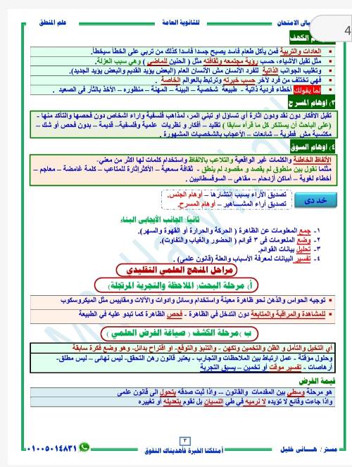 مدرس اول منهج المنطق الصف الثالث الثانوي أ/ هاني خليل