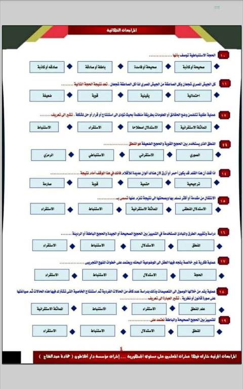 مدرس اول مراجعة منطق للثانويه العامه