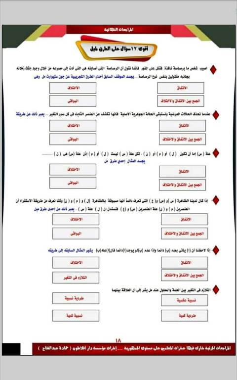 مدرس دوت كوم مراجعة منطق للثانويه العامه