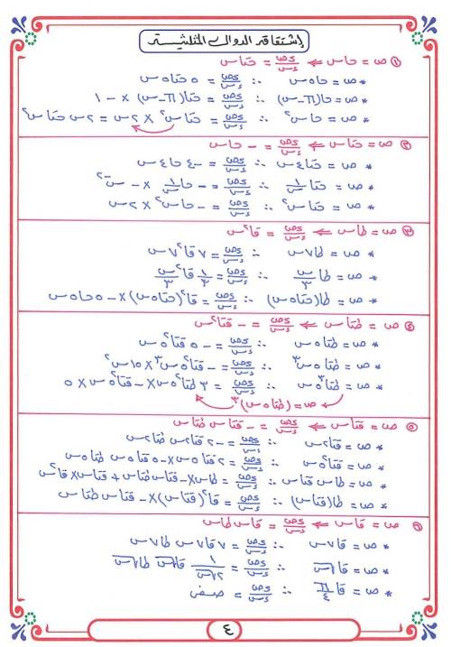 مدرس دوت كوم مذكره في الرياضيات الصف الثالث الثانوي أ/ شريف حسين