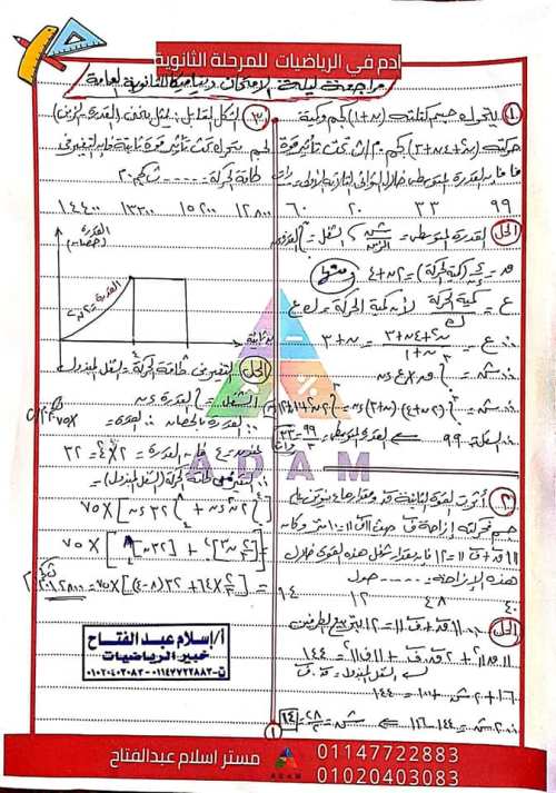 مذكرتى مراجعة ليلة الامتحان ديناميكا للثانوية العامة 