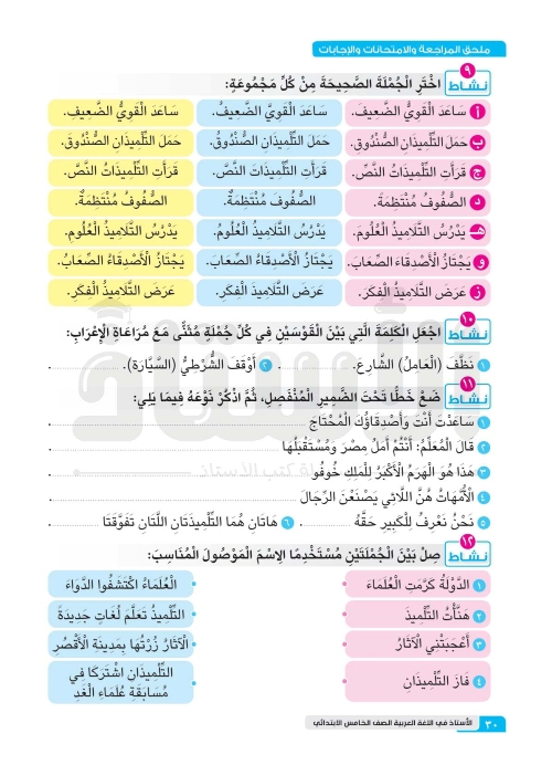 مدرس دوت كوم مراجعة القواعد النحوية الصف الخامس الابتدائي الترم الاول 