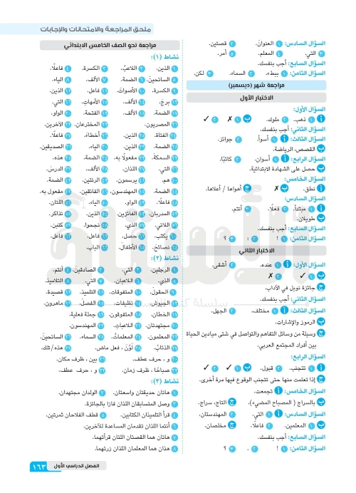 مدرس دوت كوم مراجعة القواعد النحوية الصف الخامس الابتدائي الترم الاول 