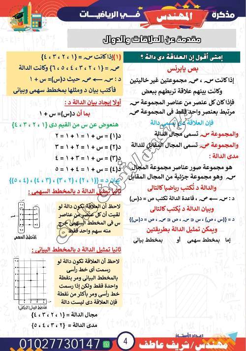 مدرس دوت كوم مذكره في الجبر الصف الثاني الثانوى 