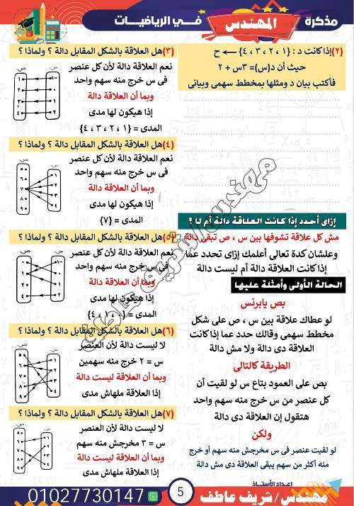 مدرس دوت كوم مذكره في الجبر الصف الثاني الثانوى 