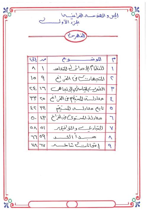 مدرس دوت كوم مذكره في عينة الهندسة الفراغية الصف الثالث الثانوي 