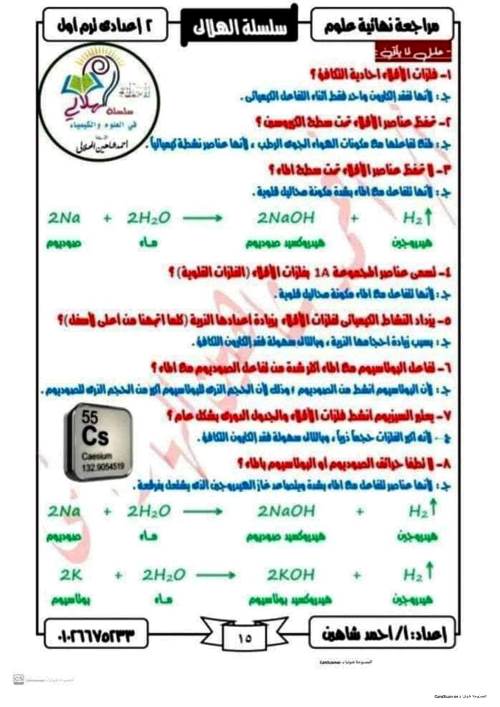 مدرس دوت كوم مذكرة علوم للصف الثاني الاعدادى الترم الاول أ/ احمد شاهين 