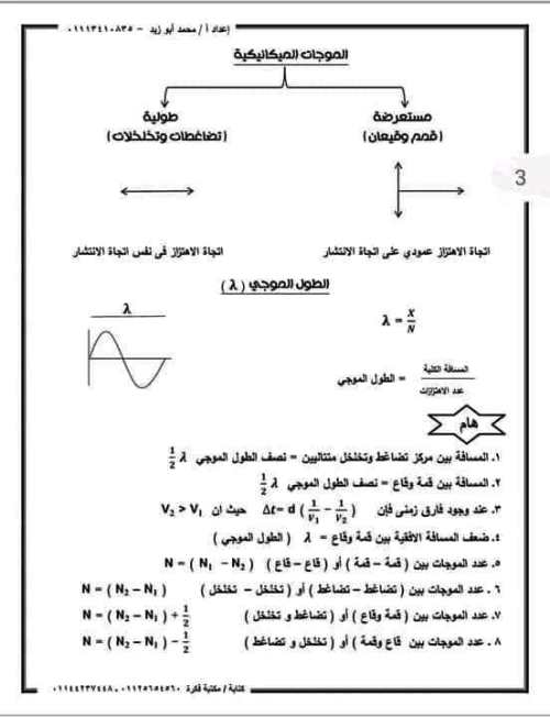 مدرس دوت كوم ملخص فيزياء تانيه ثانوي ترم اول أ/ محمد ابو زيد 