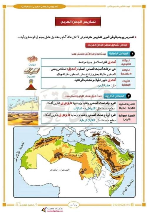 مدرس دوت كوم مذكره في الدراسات الاجتماعيه الصف الثاني الاعدادي الفصل الدراسي الأول