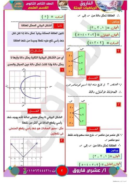 مدرس دوت كوم مذكرة الرياضيات البحتة للصف الثانى الثانوي أ/ عشري فاروق 