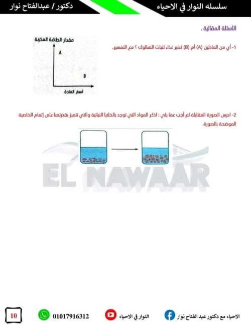 مدرس دوت كوم مراجعه  احياء الصف الثاني الثانوي أ/ عبد الفتاح نوار