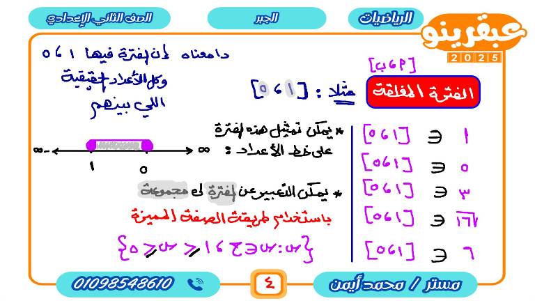 مدرس دوت كوم مذكره في الرياضيات الصف الثاني الاعدادي أ/ محمد ايمن