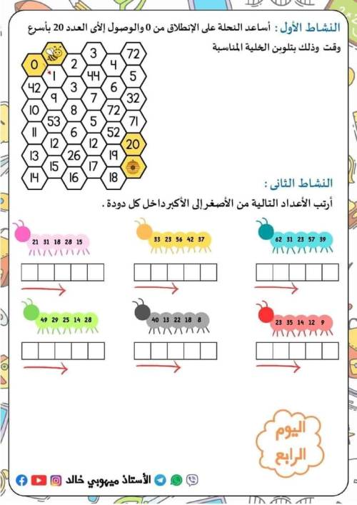 مدرس دوت كوم مذكره في الرياضيات الصف الثاني الابتدائي الترم الاول أ/ ميهوبي خالد