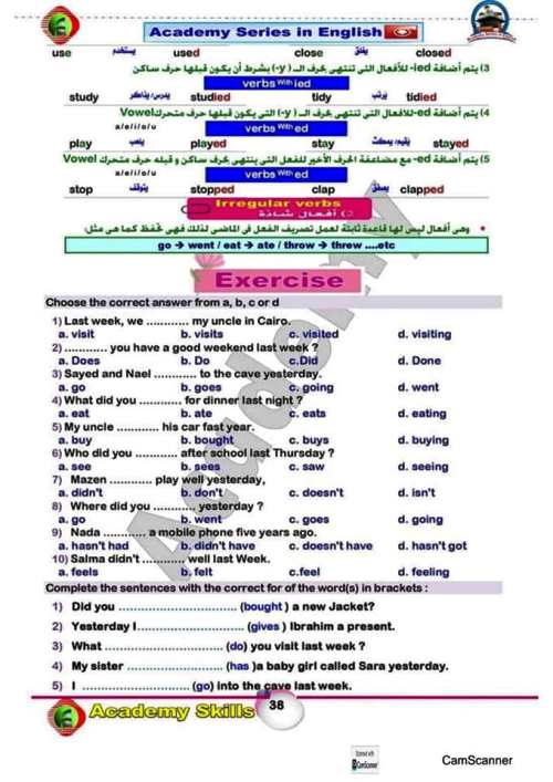 مدرس دوت كوم ملخص ازمنة اللغة الإنجليزية للمرحلة الاعدادية