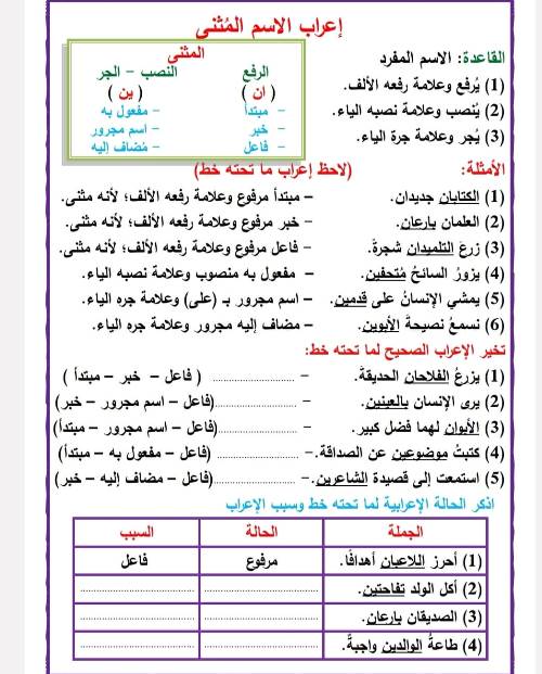 مدرس دوت كوم مراجعه في النحو للصفوف الخامس والسادس الابتدائي الترم الاول 