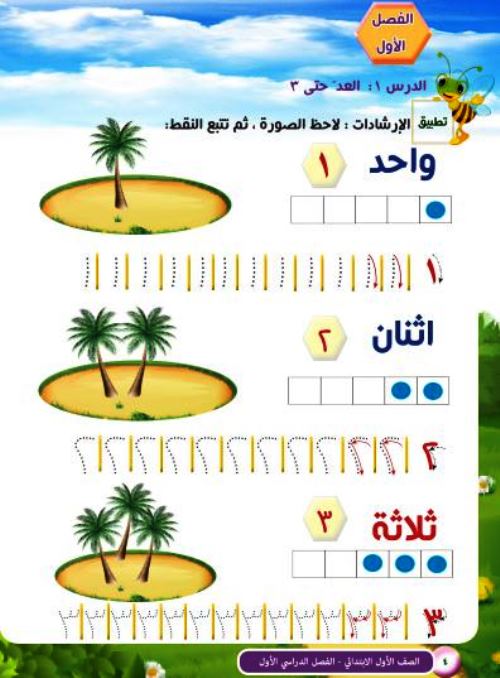 مدرس اول مذكرة فى مادة الرياضيات الاول الابتدائى الترم الاول 