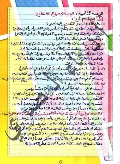 مدرس دوت كوم ملخص منهج التربية الدينية الإسلامية الصف الثاني الاعدادي الترم الاول أ/ دعاء المصري