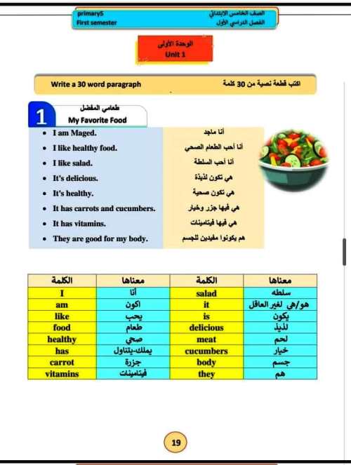 مدرس اول براجرافات فى اللغة الانجليزية الصف الرابع والخامس والسادس الابتدائي 