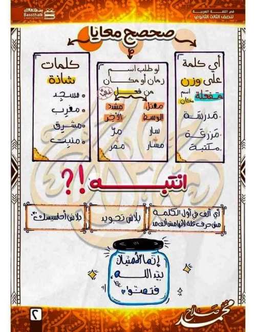 مدرس دوت كوم مذكرة فى اللغة العربية الصف الثالث الثانوى أ/ محمد صلاح 