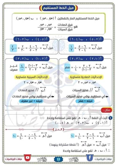 مدرس دوت كوم مفاتيح الجبر والهندسة للصف الثاني الاعدادي الترم الاول أ/ احمد عرفات 