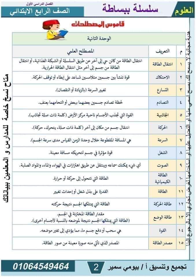 مدرس دوت كوم مذكرة فى مادة العلوم الصف الرابع الابتدائى الترم الاول أ/ بيومي سمير 