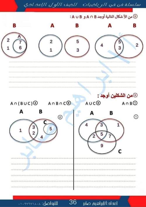 مدرس دوت كوم مذكرة فى مادة الرياضيات الصف الاول الاعدادى الترم الاول أ/ ابراهيم صابر 