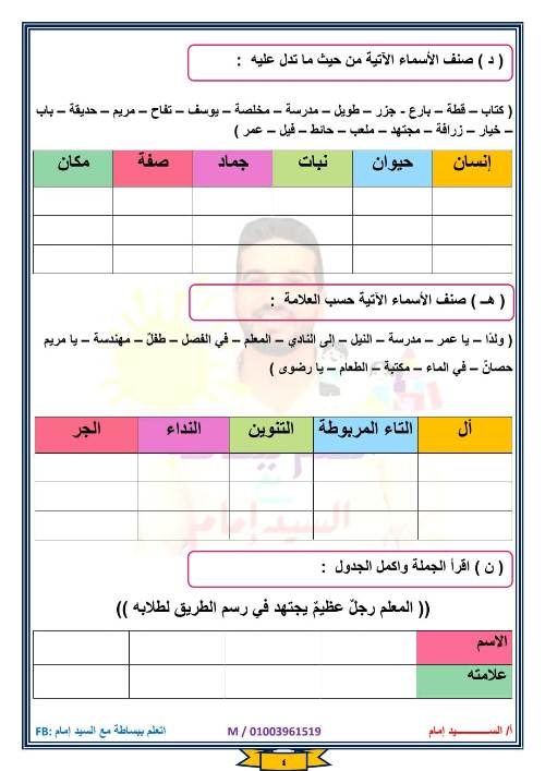 مدرس دوت كوم مراجعه قواعد واساليب الصف الرابع الابتدائي الفصل الدراسي الأول أ/ السيد إمام