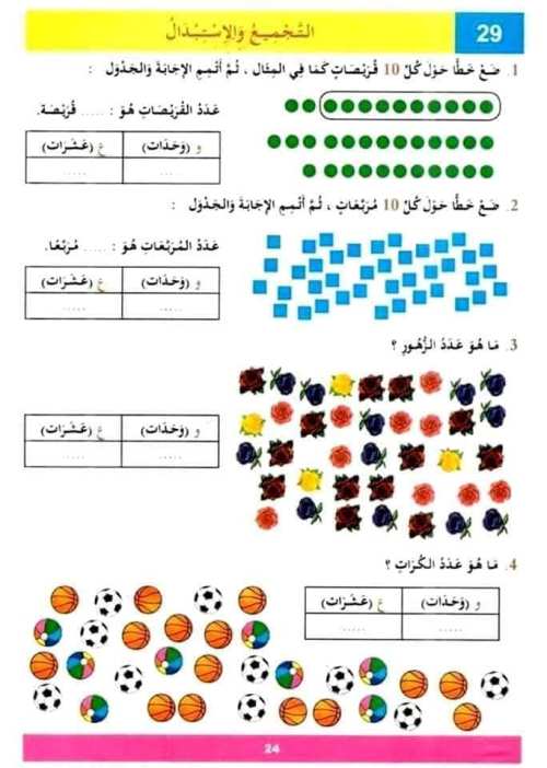 مدرس اول مراجعه في الرياضيات الصف الاول الابتدائي الترم الاول 